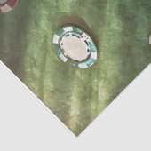 Pokerfiches op vilt, gamen  tissuepapier (Detail)