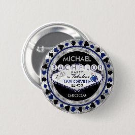 Pokerfiches voor vrijgezellenfeest - Donkerblauwe Ronde Button 5,7 Cm
