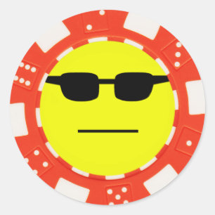 pokergezicht ronde sticker