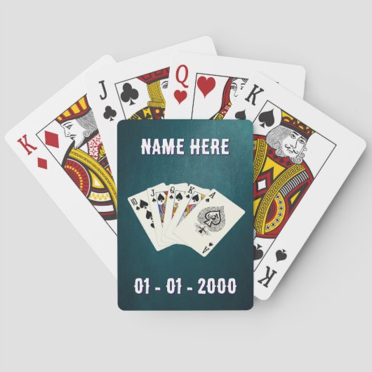 Pokerhand verjaardags speelkaarten (Achterkant)