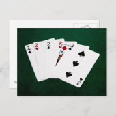 Pokerhanden - drie van een soort - twee briefkaart (Voorkant / Achterkant)