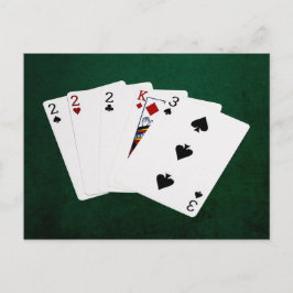 Pokerhanden - drie van een soort - twee briefkaart