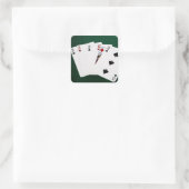 Pokerhanden - drie van een soort - twee vierkante sticker (Tas)