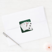 Pokerhanden - drie van een soort - twee vierkante sticker (Envelop)
