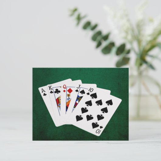 Pokerhanden - recht - Ace to Ten Briefkaart (Staand voorkant)