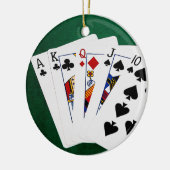 Pokerhanden - recht - Ace to Ten Keramisch Ornament (Links)