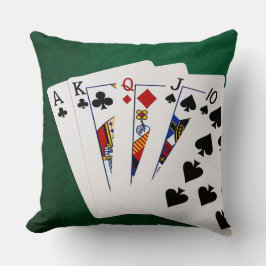 Pokerhanden - recht - Ace to Ten Kussen
