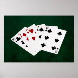 Pokerhanden - recht - tien tot zes poster