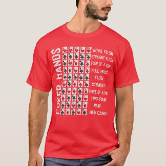 Pokerhanden spiekbriefje kaart casino spellen grap t-shirt