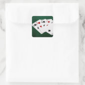 Pokerhanden - vier van een soort - zeven en twee vierkante sticker (Tas)