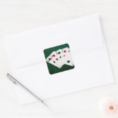 Pokerhanden - vier van een soort - zeven en twee vierkante sticker (Envelop)