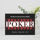POKERINVITATIE - GAME NACHT KAART (Staand voorkant)