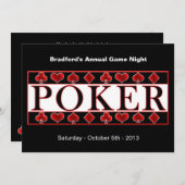 POKERINVITATIE - GAME NACHT KAART (Voorkant / Achterkant)