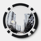Pokerject, foto van de stad 's nachts pokerchips (Achterkant)