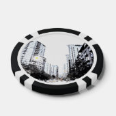 Pokerject, foto van de stad 's nachts pokerchips (Enkel)