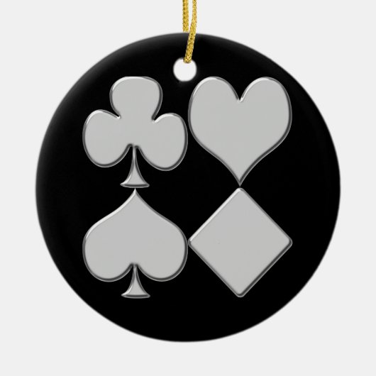 Pokerkaart Kleuren Kerst Ornament (Voorkant)