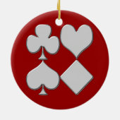 Pokerkaart Kleuren Kerst Ornament (Achterkant)