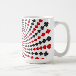 Pokerkaart Kleuren Spiraal: Koffiemok: Black Jack Koffiemok