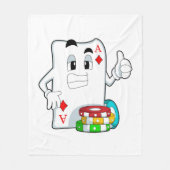 Pokerkaart met pokerchips fleece deken (Voorkant)