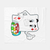 Pokerkaart met pokerchips fleece deken (Voorkant (Horizontaal))