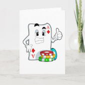 Pokerkaart met pokerchips kaart (Voorkant)