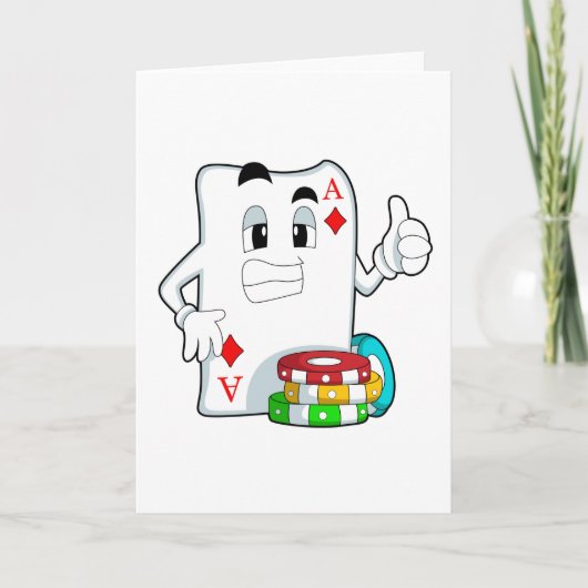 Pokerkaart met pokerchips kaart (Voorkant)