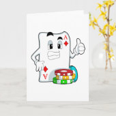 Pokerkaart met pokerchips kaart (Gele Bloem)