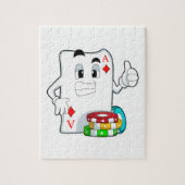 Pokerkaart met pokerchips legpuzzel (Verticaal)
