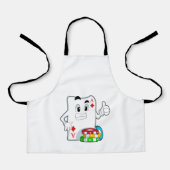 Pokerkaart met pokerchips schort (Voorkant)