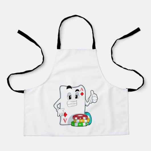 Pokerkaart met pokerchips schort (Voorkant)