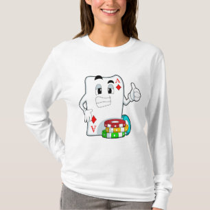 Pokerkaart met pokerchips t-shirt