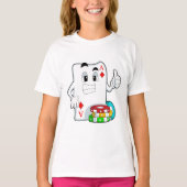 Pokerkaart met pokerchips t-shirt (Voorkant)