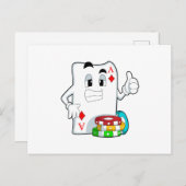 Pokerkaart met pokerfiches briefkaart (Voorkant / Achterkant)