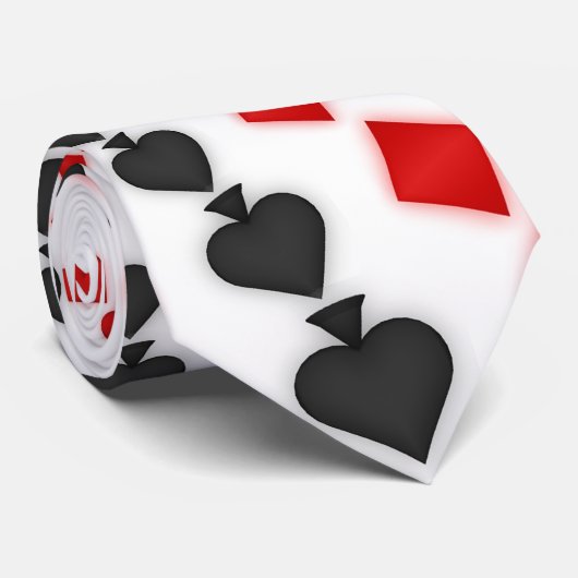 Pokerkaart Suits Spiral: Aangepast Stropdas: Zwart Stropdas (Opgerold)