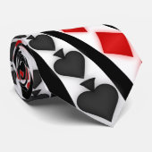 Pokerkaart Suits Spiral: Aangepast Stropdas: Zwart Stropdas (Opgerold)
