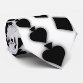 Pokerkaart Suits Spiral: Aangepast Stropdas: Zwart Stropdas (Opgerold)