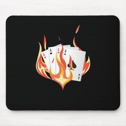 Pokerkaarten Ace Flame Casino Gambling Player Gift Muismat (Voorkant)