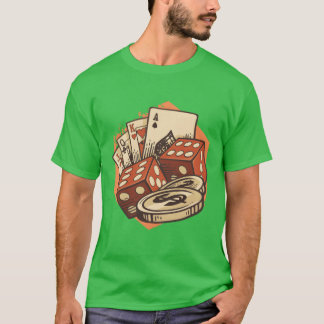 Pokerkaarten Chips Casino Gokken Kaarten Speler re T-shirt