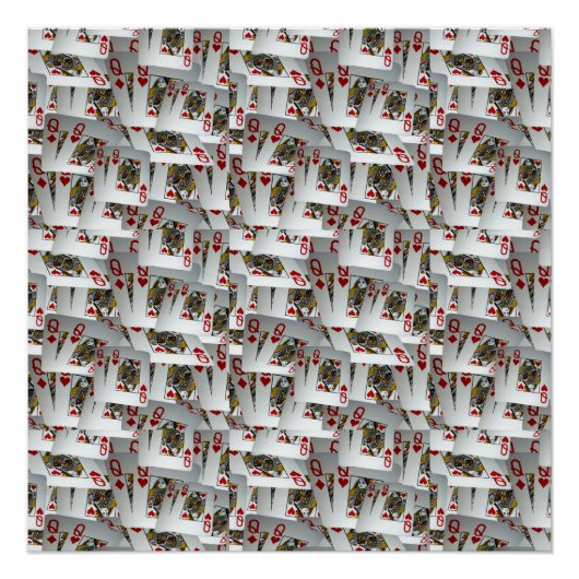 Pokerkaarten Gelaagde koninginnen, Poster (Voorkant)