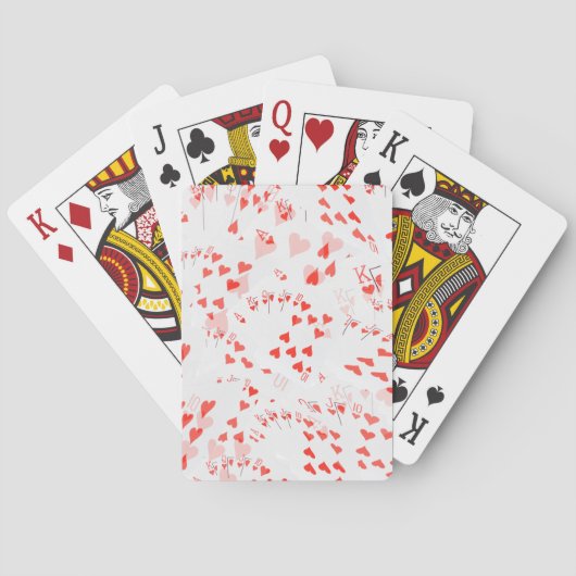 Pokerkaarten Harten Straight Flush Patroon, (Achterkant)