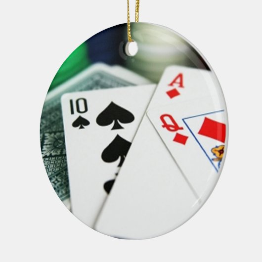 Pokerkaarten Keramisch Ornament (Links)