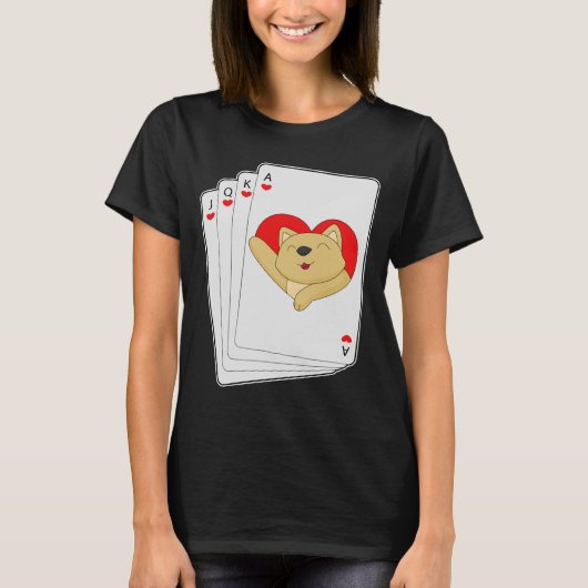 Pokerkaarten met kat poker t-shirt (Voorkant)