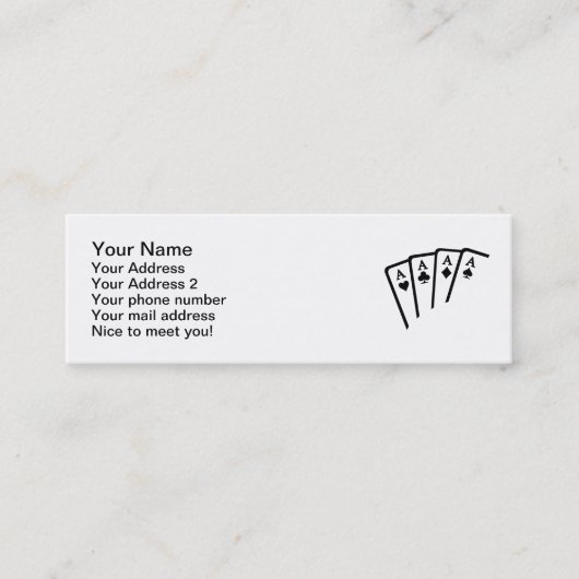 Pokerkaarten Mini Visitekaartje (Voorkant)