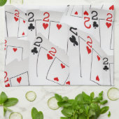 Pokerkaarten nummer twee, theedoek (Gevouwen)