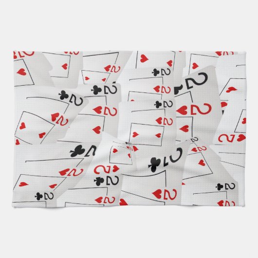 Pokerkaarten nummer twee, theedoek (Horizontaal)