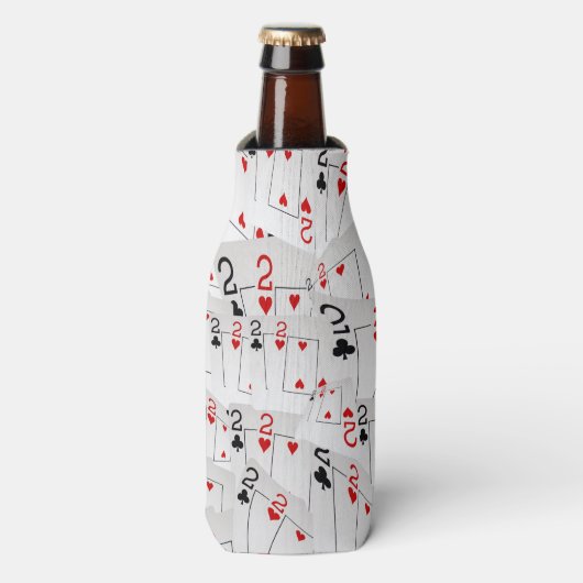 Pokerkaarten nummer Twos Scattered Flesjeskoeler (Fles Voorkant)