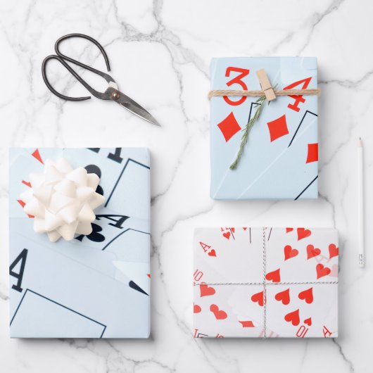 Pokerkaarten, papierset met cadeaupapier (Voorkant)