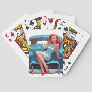 Pokerkaarten Pin-Up Kunst