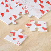 Pokerkaarten Royal Hearts Flush Patroon, Legpuzzel (Zijkant)