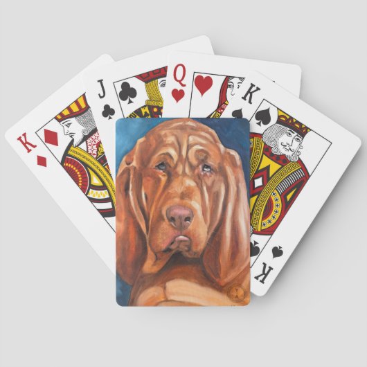 Pokerkaarten spelen met bloodhound (Achterkant)